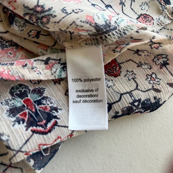 Maurices Blouse Women Small Boho Floral Crochet Tunic Top Cottage Feminine Sheer - Picture 8 of 10